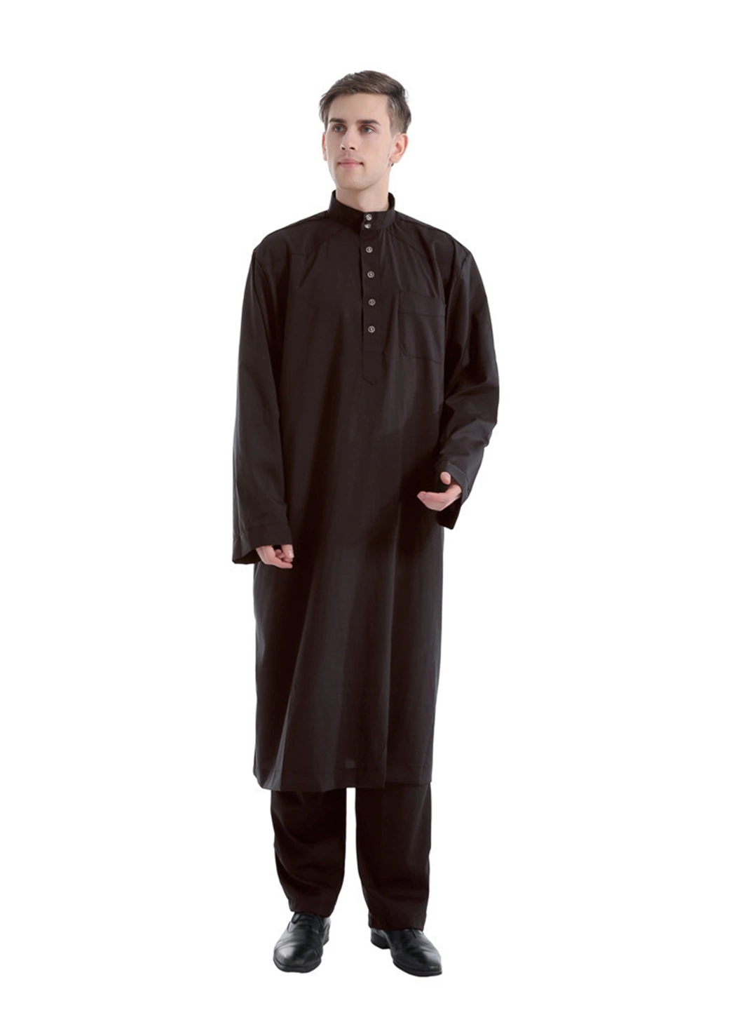 Long Sleeve Men′ S Thobe Saudi Style Arabic Men’ S Arab Robe Men’ S Muslim Clothes Ramadan Middle East Ethnic Clothes