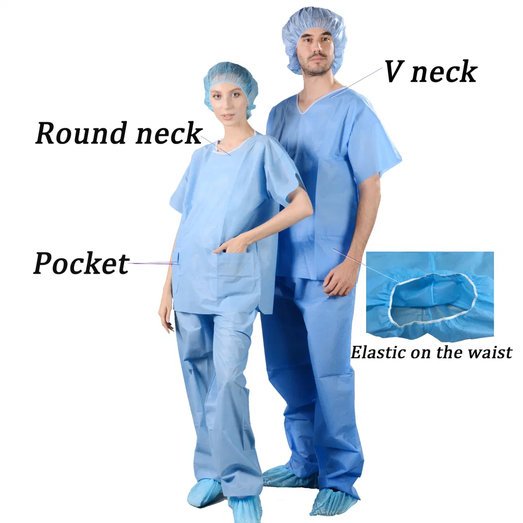 Cheap Women Patient Examination Gowns with Belt on Waist Patient gown scrub suit