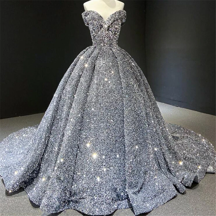 Luxury Wedding Dresses Sequines Women Bridal Gowns