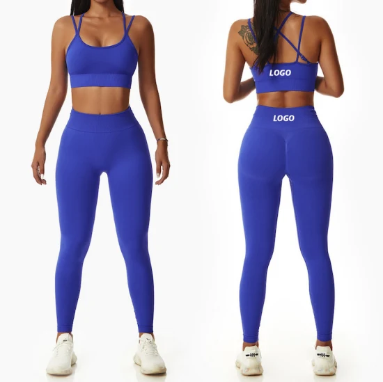 Vente en gros de tenues de sport d'été, vêtements de sport, vêtements d'entraînement, vêtements de fitness pour femmes, marque privée 2/3/4 pièces, vêtements de sport sans couture, ensembles de yoga sexy assortis