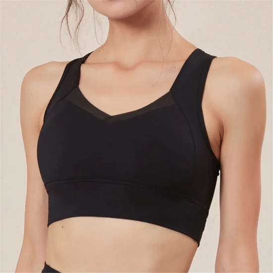 Gilet de sport en maille 2022, soutien-gorge de Yoga Sexy, haut court d'entraînement, vêtements de course extensibles